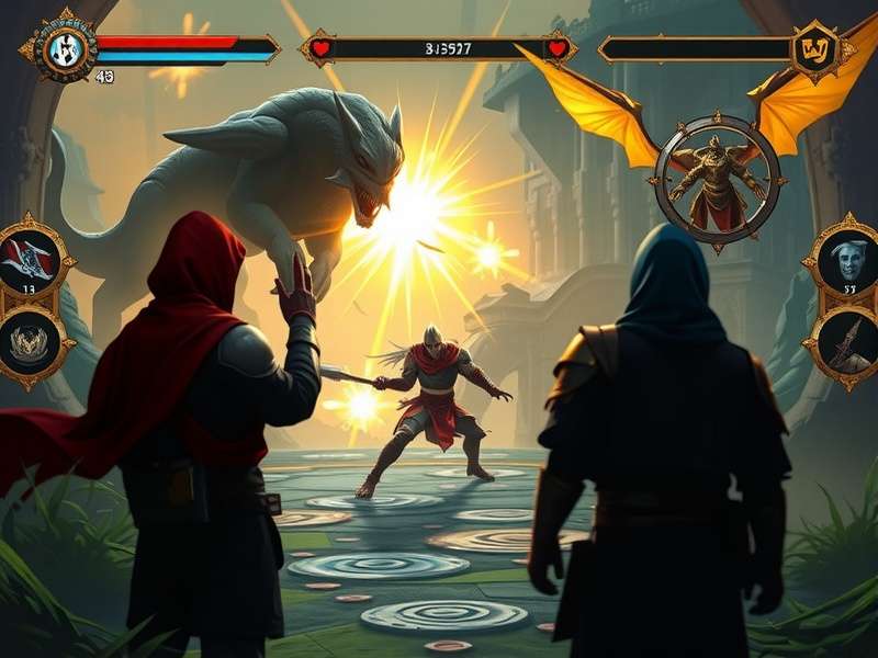 Santoor Glint Guardian gameplay screenshot showing a guardian fighting mythical creatures